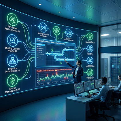 품질이탈예측 및 설비이상탐지 등 지능형 AI 솔루션 통합 연동 모니터링 화면