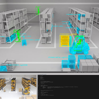 AI 기반 지능형 객체 감지 및 보행자·차량 충돌 방지 시스템 작동 화면